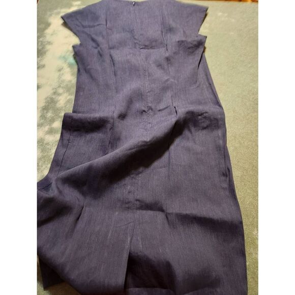 MM Lafleur The Marilyn Dress - Stretch Linen blue sz 2 - Picture 6 of 6
